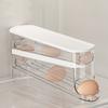 2Pcs Plastic Auto Rolling Egg Organizer Stackable Slide Style Egg Storage Box  Refrigerator