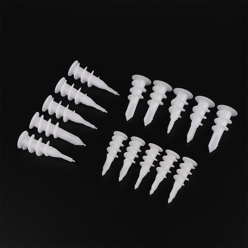 20 шт. самосверлящие пластиковые дюбеля для гипсокартона, пластиковый штифт, самосверлящий комплект дюбелей для гипсокартона, самостоятельное сверление и установка
