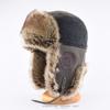 Кожаная шапка мужская зимняя бархатная утолщенная теплая шапка-ушанка женская уличная велосипедная шапка-авиатор локомотив тренд