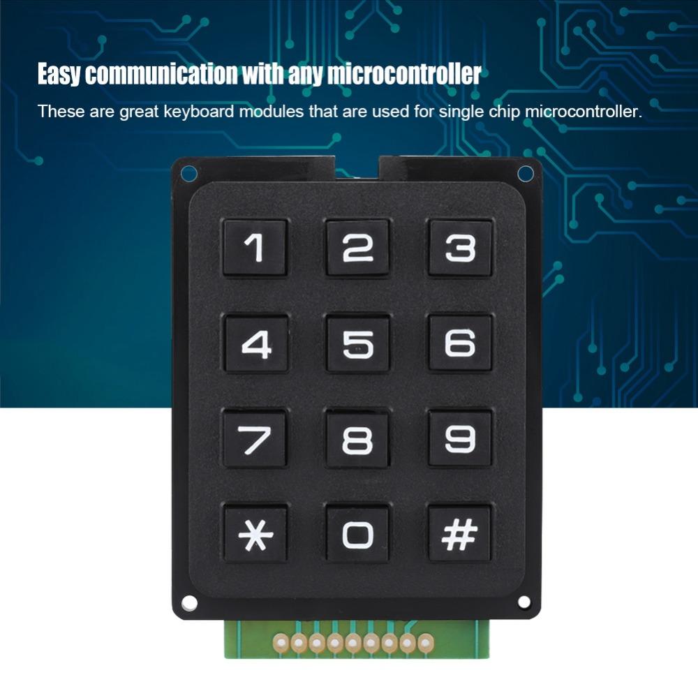 Practical 12 Keys Keyboard Modules 3x4 Push Buttons External Keypad Number Pad MCU Applications