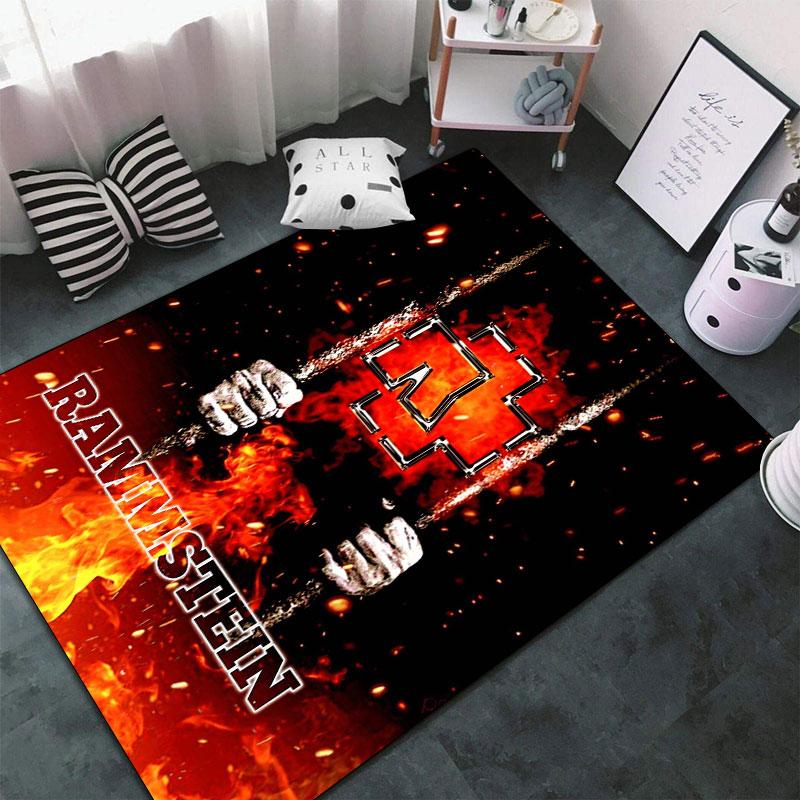 Rammstein Heavy metal band Carpets and Rug 3D Printing Carpet Floor Mat Living Room Bedroom Large Area Soft Carpet-JM003