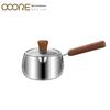 Молочник из нержавеющей стали 316L с ручкой из грецкого ореха