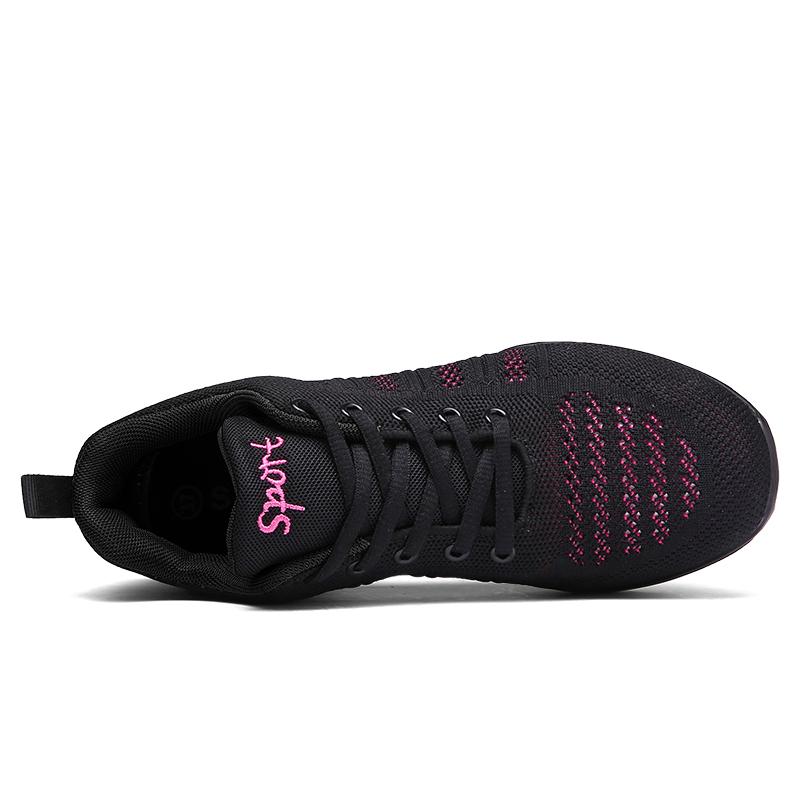Женская танцевальная обувь Кроссовки Джаз Современные танцевальные туфли Сетчатые Красные Черные Белые Розовые Увеличивающие рост Туфли на воздушной подушке Танцевальная обувь