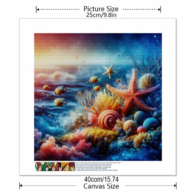 New Arrival 5D DIY Full Circle Diamond Painting "Undersea Animals and Plants" Embroidery Cross Stitch Home Decor Gift