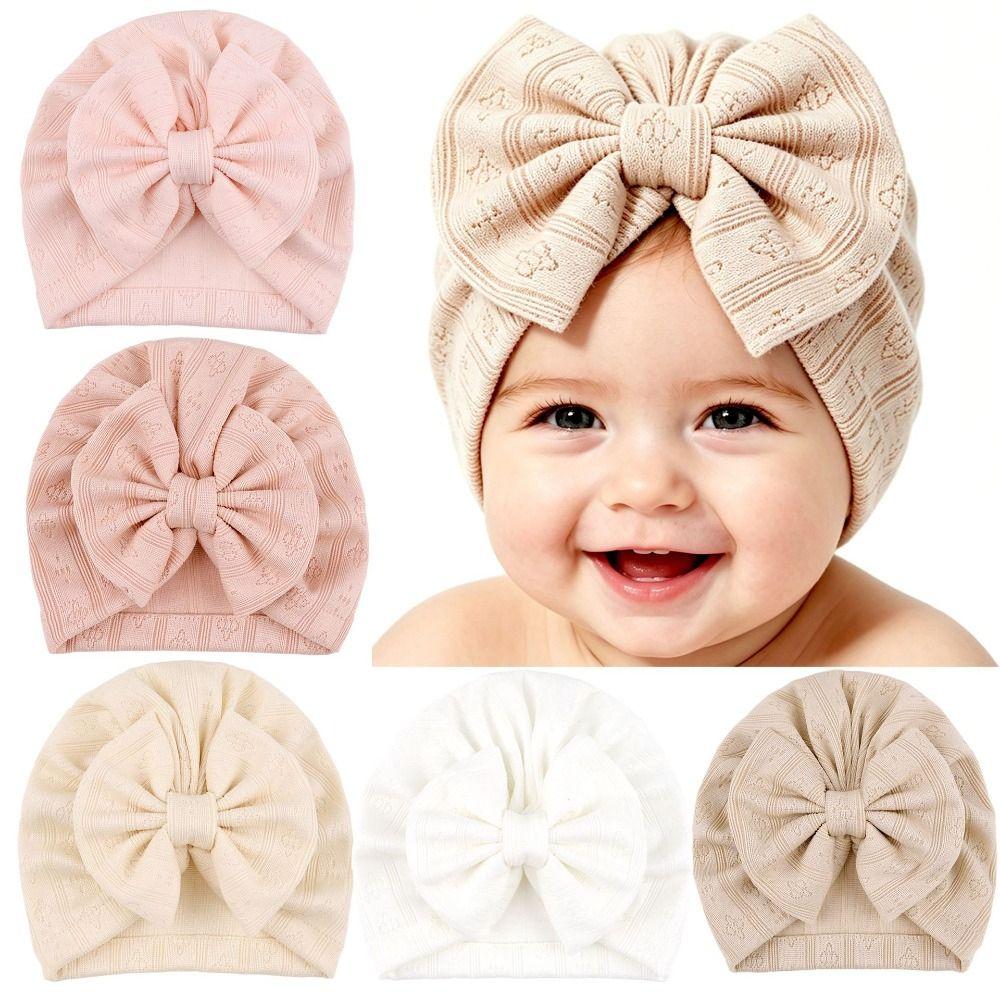 Breathable Newborn Head Wraps Knitted Soft Infant Cap Cute Baby Turban Hat Daily Wear
