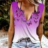 Женские майки, сексуальные летние топы без рукавов с v-образным вырезом, жилет с 3D принтом летающей бабочки, крутые легкие топы