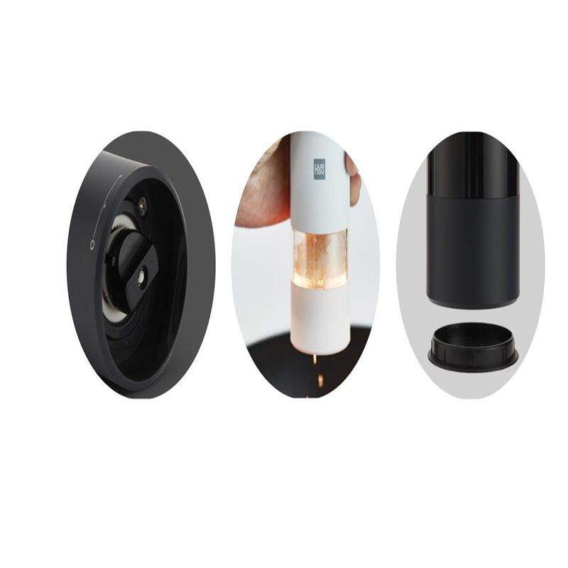 Xiaomi HUOHOU Автоматическая электрическая мельница для перца, соли, светодиодная подсветка, 5 режимов, фарфоровая мельница для специй, керамическая мельница