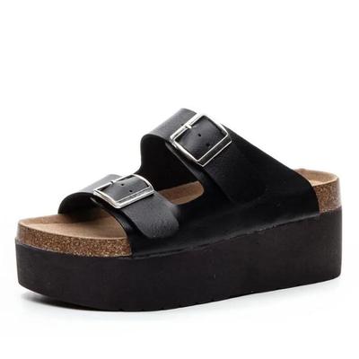 Высококачественные 7 см коровья натуральная кожа ретро тапочки сандалии туфли на платформе танкетке женские летние открытые носки высокого бренда мода