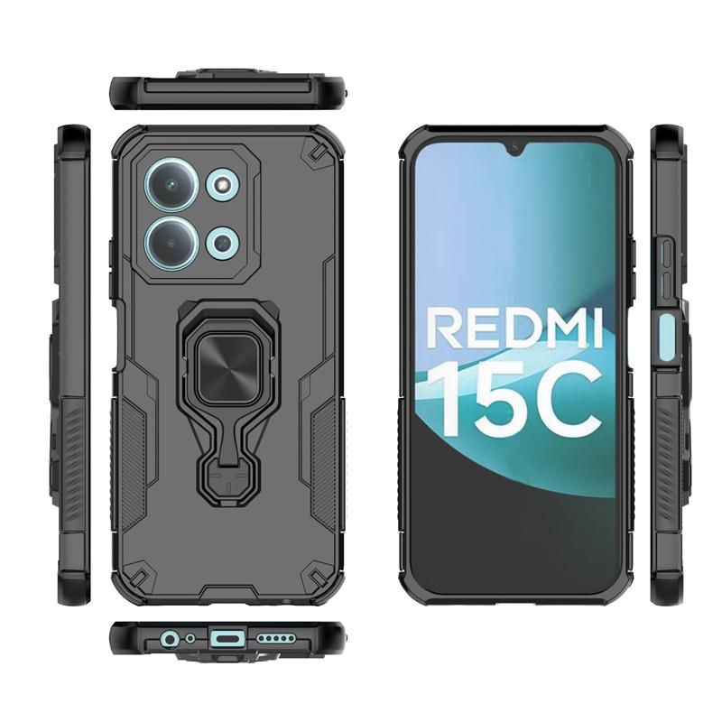 Чехол-подставка для телефона для Xiaomi Redmi 15C, чехол-тяжелая броня, задняя крышка для телефона для Redmi 15C, противоударный чехол для телефона для Redmi 15C