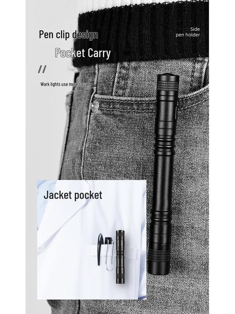 Portable Mini Aluminum LED Flashlight - High Power, Small Home & Outdoor Penlight, AAA Battery Powered