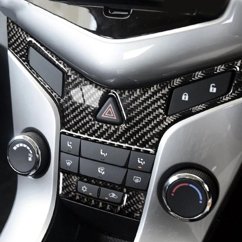 Для Chevrolet Cruze 2009-2015 углеродное волокно салона автомобиля Центральная кнопка управления панель отделка наклейка аксессуары для стайлинга автомобиля