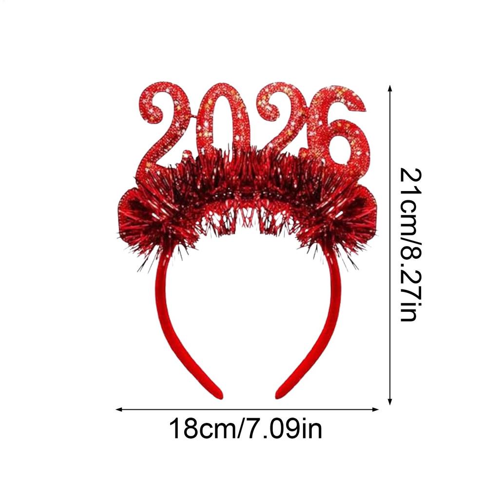 Ободок С Новым Годом 2026 Блестящие Головные Уборы С Новым Годом Мишура Украшения для Вечеринки Подарок Обруч для Волос Фотореквизит Для Женщин ребенка