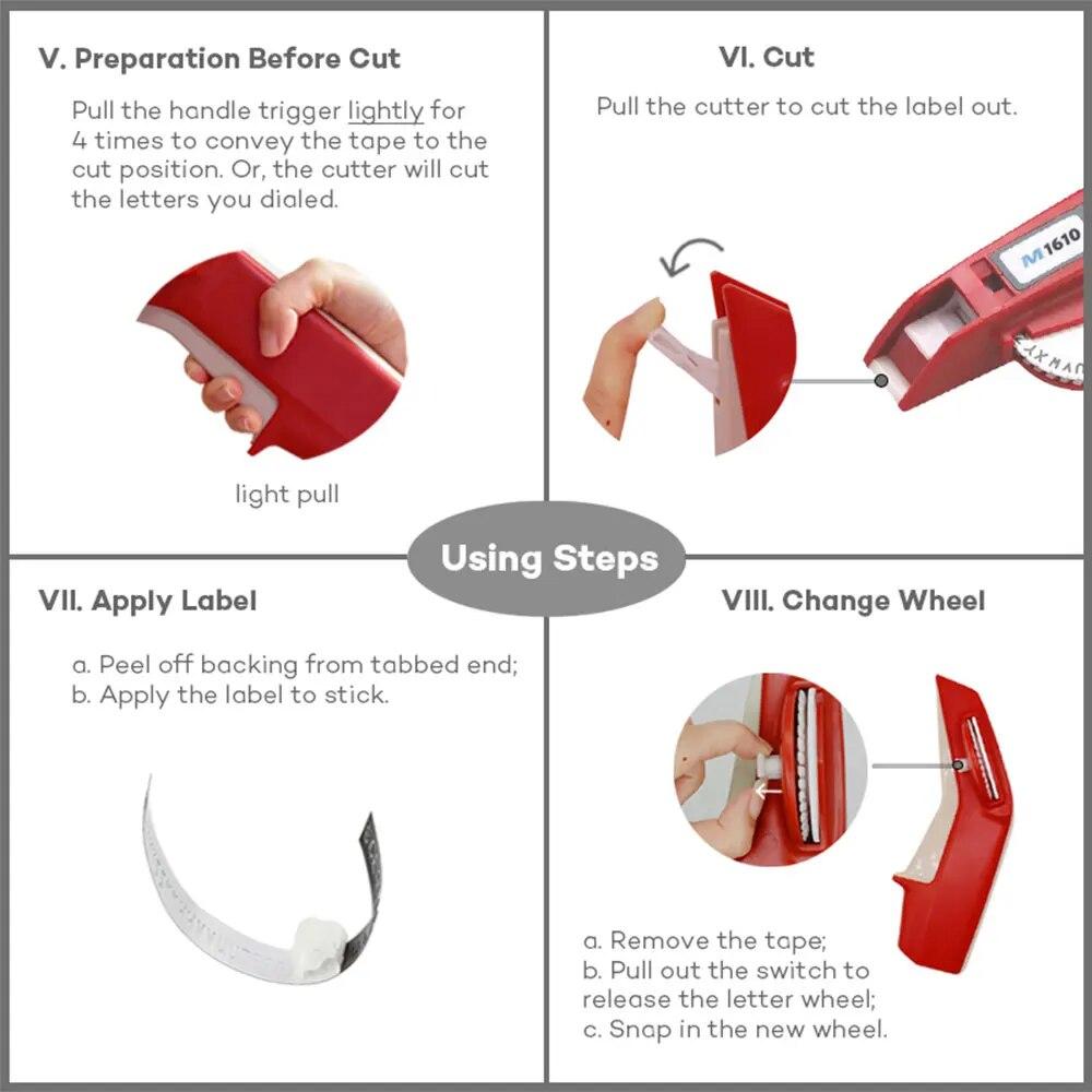 Устройство для изготовления этикеток для тиснения CIDY 1610 с 2 стержнями, 9 мм, 3D-тисненая лента, замена органайзера Dymo Xpress 1610 12965, пишущей машинки MOTEX