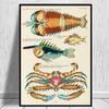 Винтажное морское животное, краб, ядовитая рыба, иллюстрация, печать плакатов, холст, картина, настенное искусство для кухни, комнаты, украшение дома, Cuadros