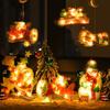 Christmas Curtain Hanging Light LED String Suction Plate Light Battery Powered For Room Festival Holiday Decoration Lighting New
