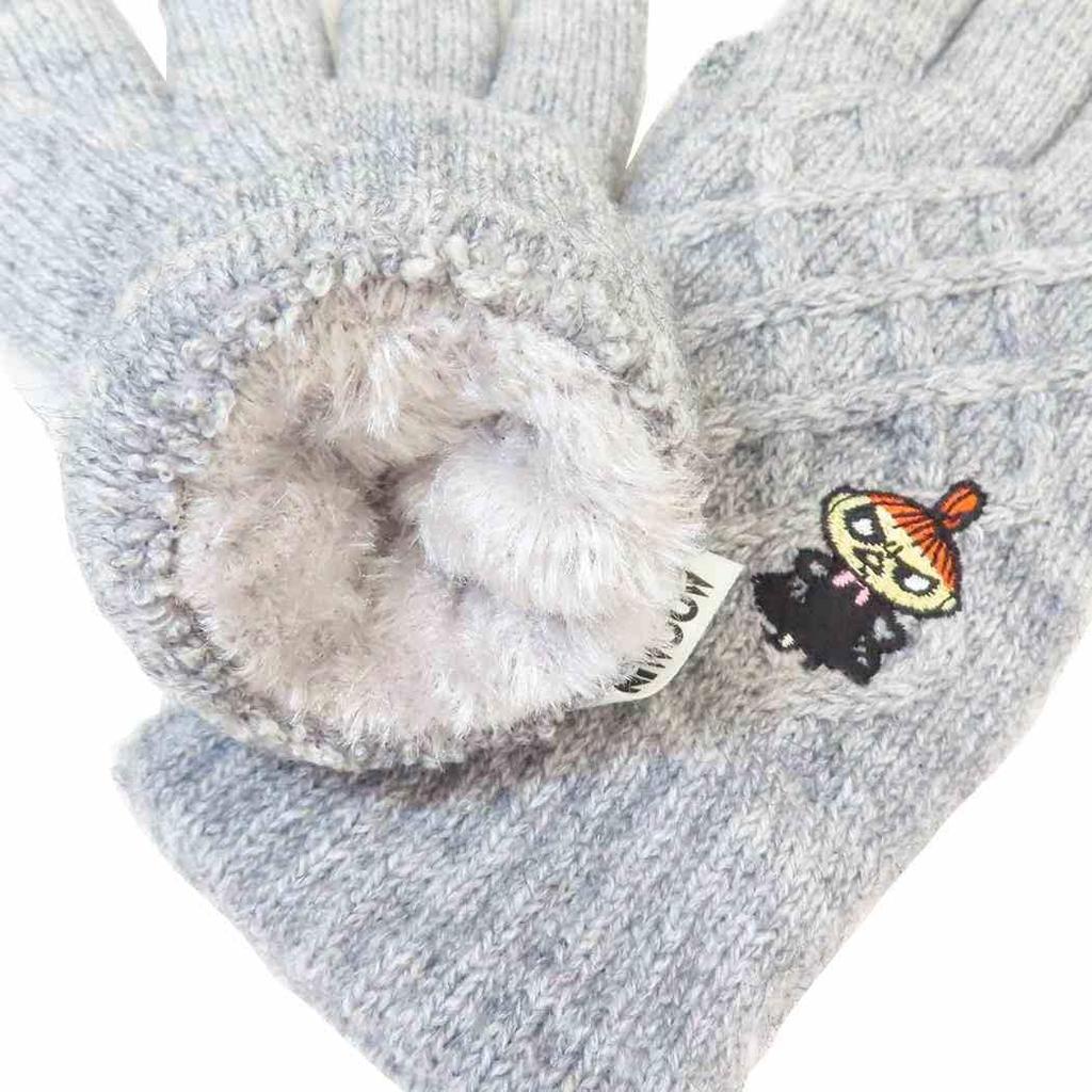 Small Planet Moomin Smartphone Compatible Cable Gloves with Embroidery Little Nordic Style Gloves, One-Point / My, Happy,