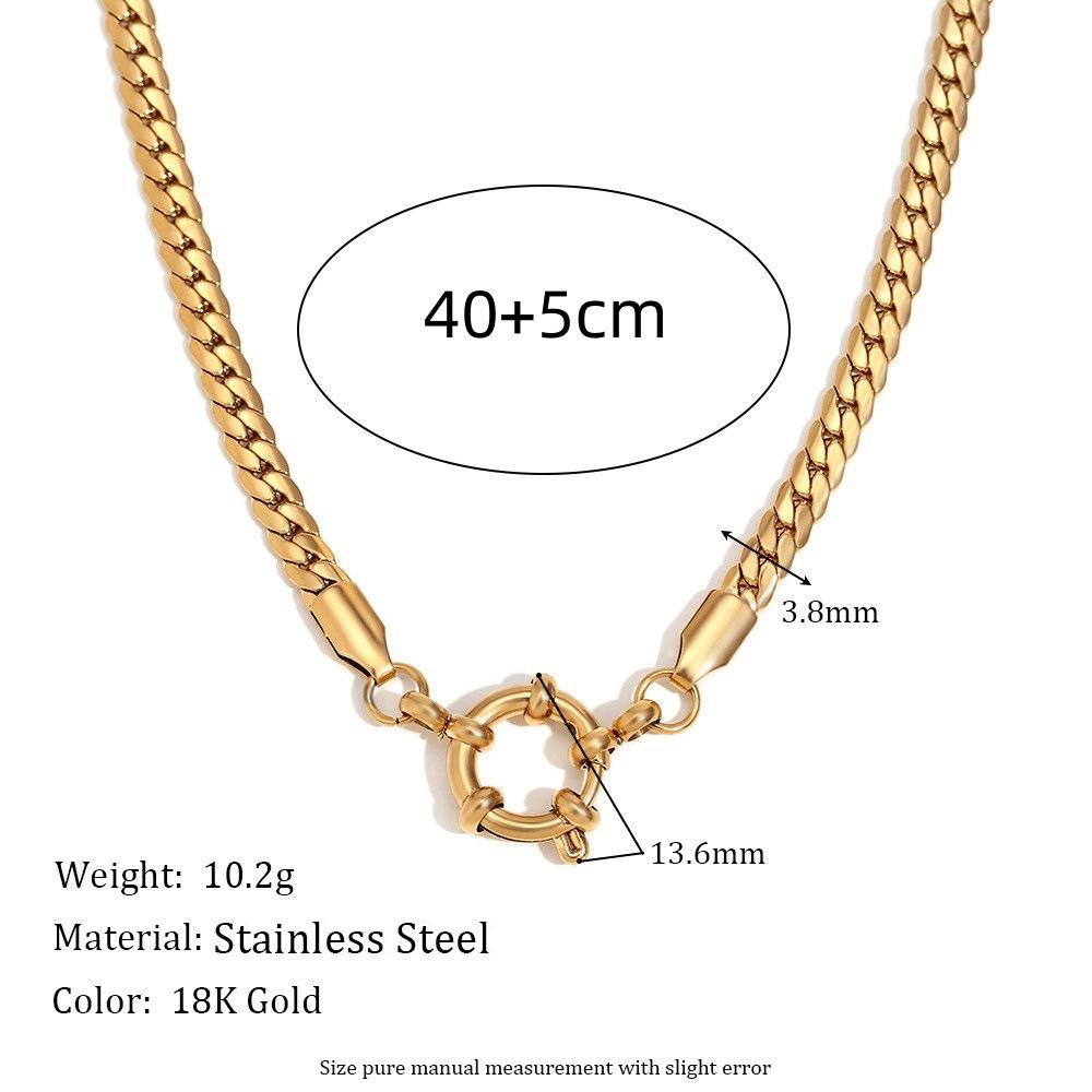 Stainless Steel Diy Basic Live Mouth Chain 12 Birthstone Pendant Necklace Furnace Vacuum Plating 18K Gold Color Retention
