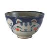 Hasami Ware Rice Bowl with Cat Made In 10258 (large, Blue) Hand-painted Design, Japan,