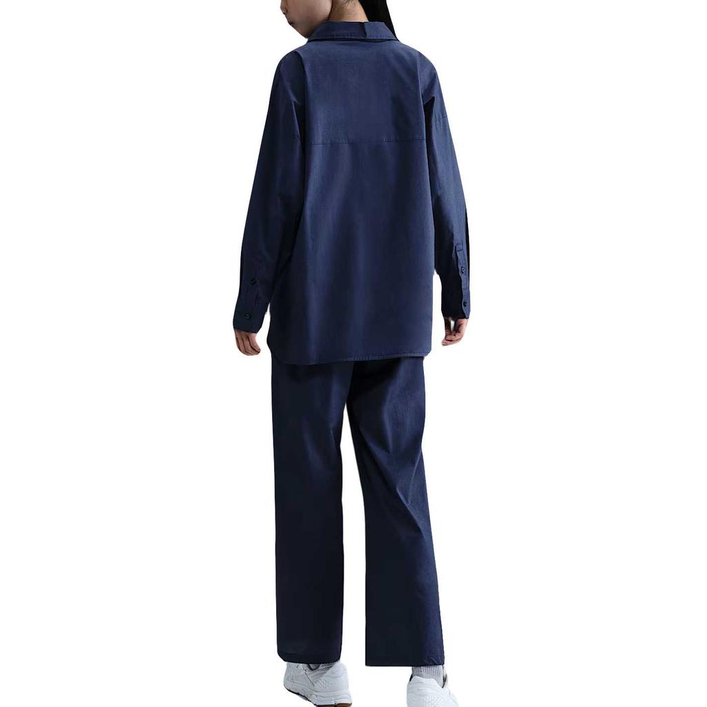 Nike Спортивная одежда SS25 Chill Poplin Swoosh Повседневная мода Простая универсальная рубашка с длинным рукавом Женские рубашки HJ0716-410