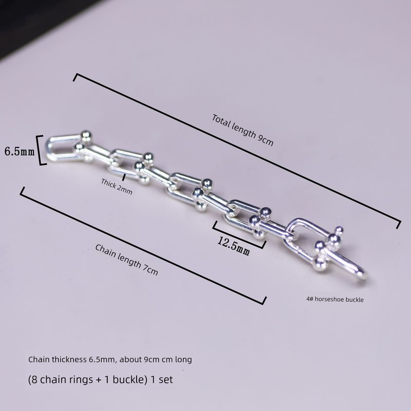 Sterling Silver European and American Trends Boutique Couple U-Shaped Bracelet