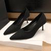 Модные женские туфли на среднем каблуке с острым носком, модные неглубокие замшевые туфли на осень 2025 года, дизайнерские элегантные классические туфли-лодочки, zapatos mujer