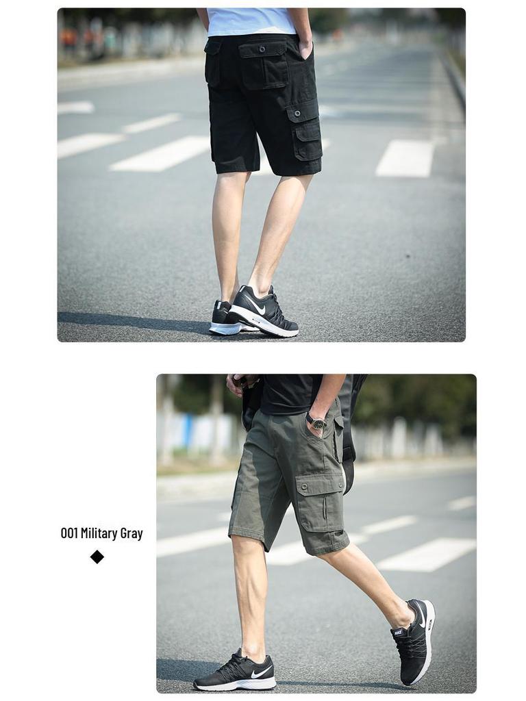 Мужские летние повседневные свободные камуфляжные рабочие шорты с несколькими карманами