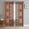 Bohemian Retro Ethnic Tulle Curtains for Living Room Bedroom Modern Kitchen Sheer Curtains for Voile Curtain