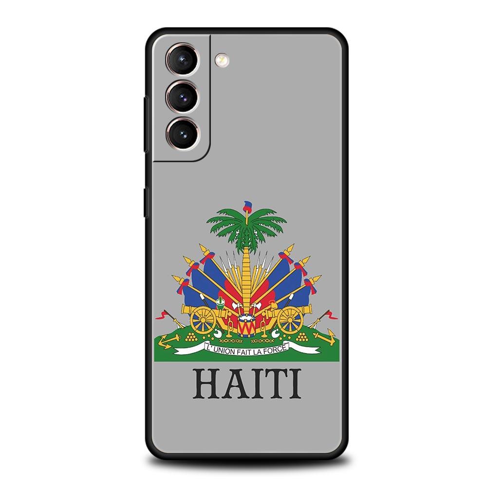 shipping Haiti Flag Soft Phone Case For Samsung Galaxy S25 Edge S24 Plus S23 FE S22 S21 S20 Ultra 5G S10 Black Protect Cover