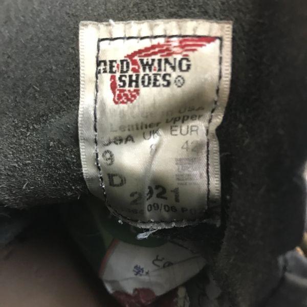 Red Wing 2921 мокасины рабочие ботинки кожа 9D 26.5-27 черный винтаж(ИСПОЛЬЗОВАЛ)