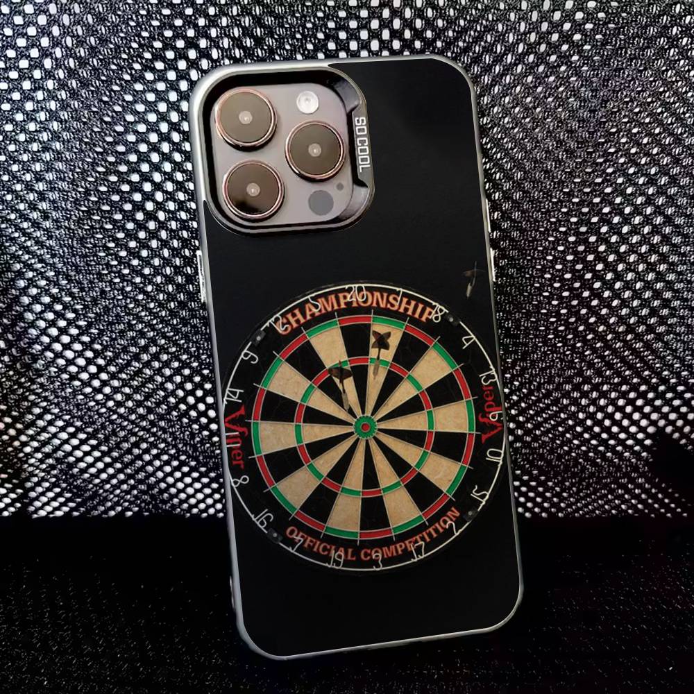 Darts Phone Case For iPhone 16,15,14,13,12,11,8,7,Pro,Max,Plus,Mini,XS,SE Anti Fall Black Matte Hard
