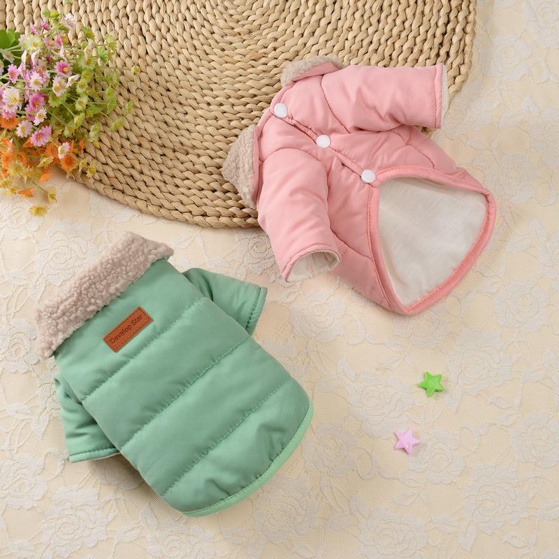 Winter Warm Cotton Pet Coat for Dogs Cats Thickened Cold Weather Apparel Suit for Teddy Corgi Pomeranian Bichon Small Breed Dog Clothing Cozy Jacket