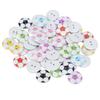 50Pcs Button Colorful Painted Football Pattern Wooden Button Clothing Decorative Accessories