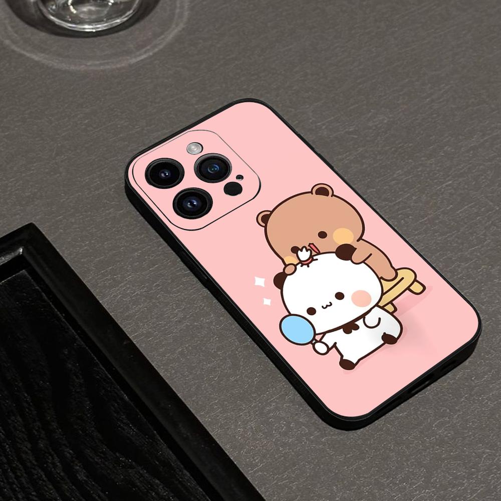 Милый Мультяшный Чехол BUBU DUDU для Телефона Iphone 16 15 11 13 14 Pro Max 7 8 Plus X Xr Xs Max 12mini Черный Защитный Чехол