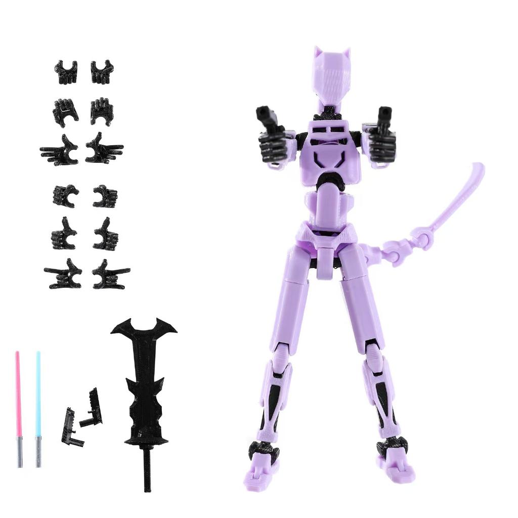 Assembly Completed T13 3D Action Figure Set Dummy Robo Titan 13 Action Figures 3D Printed Multi-Jointed Toy