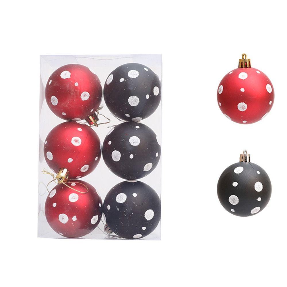 6pcs Plastic Electroplated Hanging Balls 6cm Xmas Tree Pendants  Party Favors