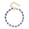 Blue Evil Eye Bracelet for Women Fashion Turkish Lucky Resin Bead Chain Adjustable Bangle Bracelet Birthday Party Zircon Gift