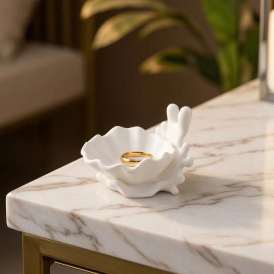 Поднос для украшений в виде коралловой раковины, 3D-печатное изделие в скандинавском стиле, прочный настольный органайзер для новоселья, для дома, гостиной, офиса
