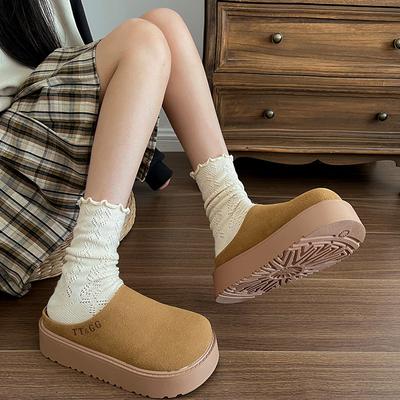 Модные коричневые полутапочки-мешки на толстой подошве, женская летняя одежда 2025 года, новые легкие тапочки Birkencool, увеличивающие рост