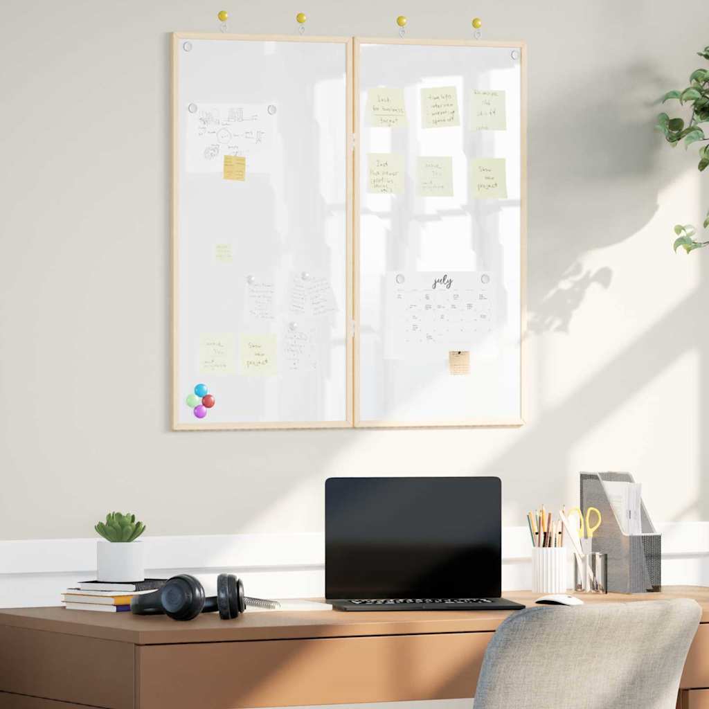 Info Board White 80 x 80 x 1.4 cm Solid Pine Wood
