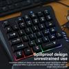 USB Клавиатура для одной руки Светящаяся Мини Клавиатура для одной руки Ультратонкая 35 Клавиш Игровая Механическая Клавиатура для Ноутбука