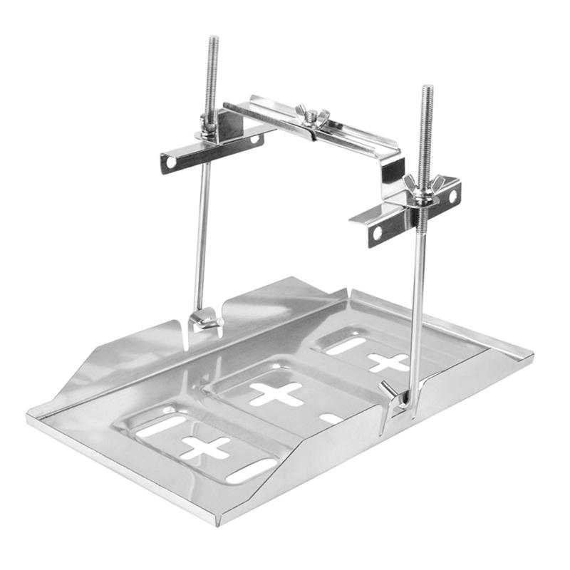 Stainless Steel Battery Holder Tray Adjustable Bracket Clamp Car Battery Terminal Protector for Cars and Trucks