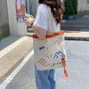 Fashionable Printed Canvas Tote Bag Large Capacity Shoulder Bag For Everyday Use