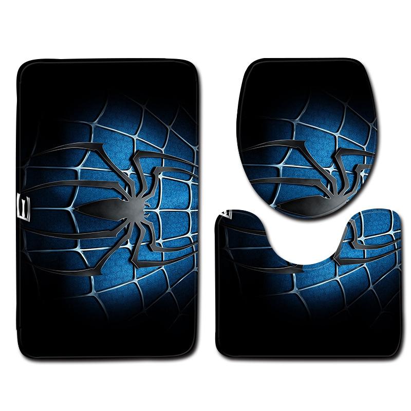 3D Spider Bathroom Toilet Three-Piece Floor Mat Door Mat Bathroom Carpet