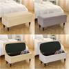 Velvet Storage Ottoman Cover Long Piano Bench Stool Cover Stretch Rectangular Foldable Footstool Covers Sofa Footrest Slipcovers