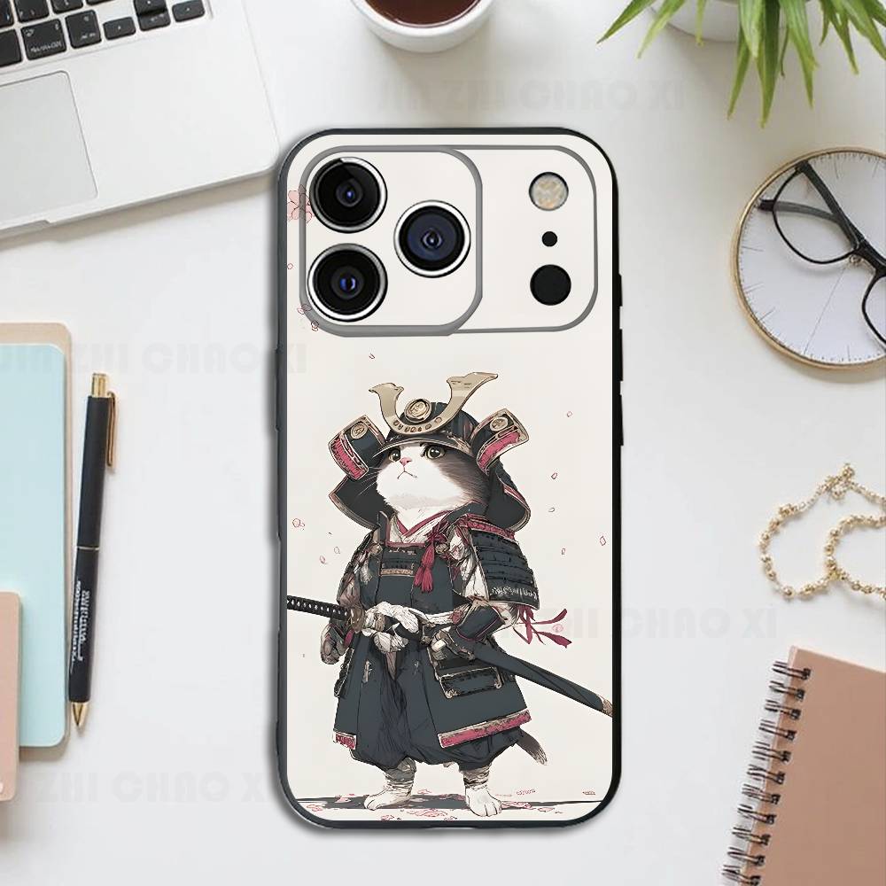 Warrior Cat Silicone Soft Phone Case For IPhone17 16 15 14 13 12 11 Pro Max Plus X XR SE Cover