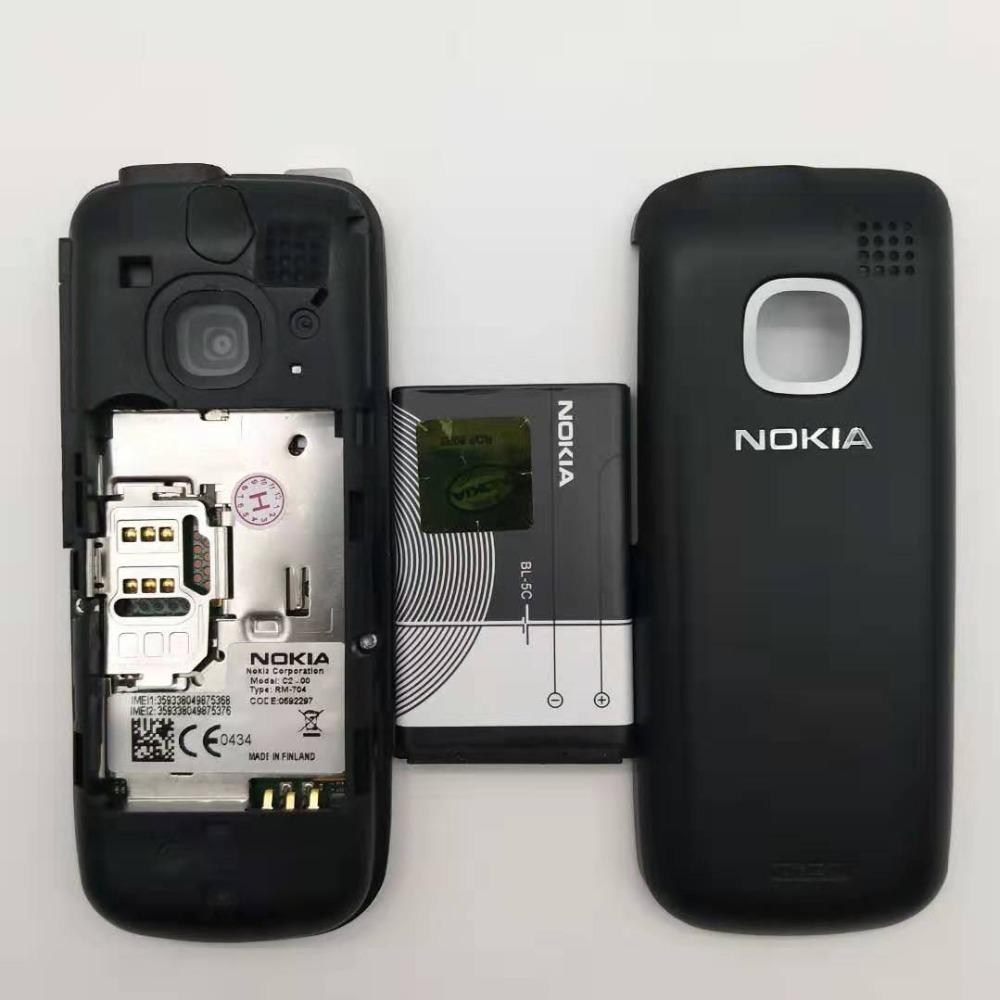 Восстановленный Оригинальный Nokia C2-00 Разблокированный Мобильный Телефон с 2 SIM