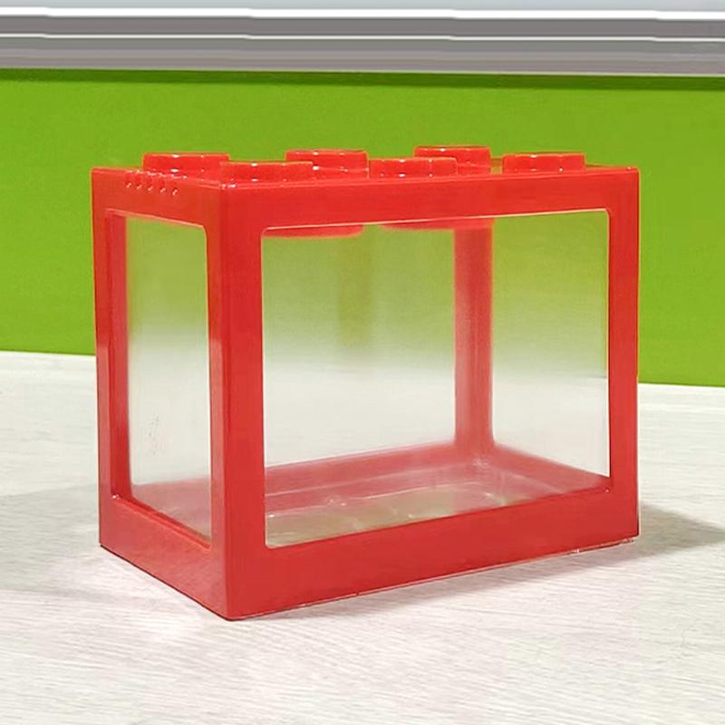 1 шт. Домашний блок Аквариум для рыбок Петушков Маленький Настольный Мини-аквариум Штабелируемый Креативный Дизайн Аквариум