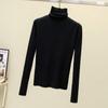 Осень и зима Новый свитер с высоким воротом Женский пуловер Длинный рукав Базовые топы Приталенный трикотажный низ Рубашка Короткие свитера