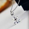 New Simple Stylish Style Pendant Necklace with Square/Water Drop CZ Stone Gorgeous Wedding Engagement Trend Jewelry for Womenjavascript: Void