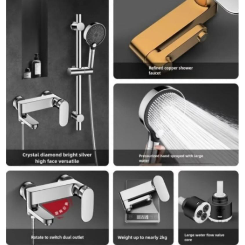 Wall Mounted 304 Stainless Steel Mixer Tap Hot And Cold Bathroom Mixing Valve Bath Shower Set Faucet Brass Bathtub Mixer